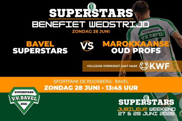 Bavel haalt voetbalsterren binnen voor KWF-benefiet tijdens Superstars Weekend