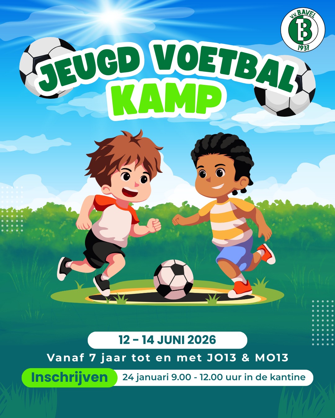 Inschrijving Jeugdvoetbalkamp v.v. Bavel gaat weer van start!
