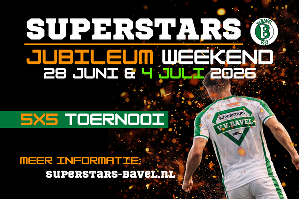 Superstars 5x5 toernooi zaterdag 27 juni verplaatst naar zaterdag 4 juli